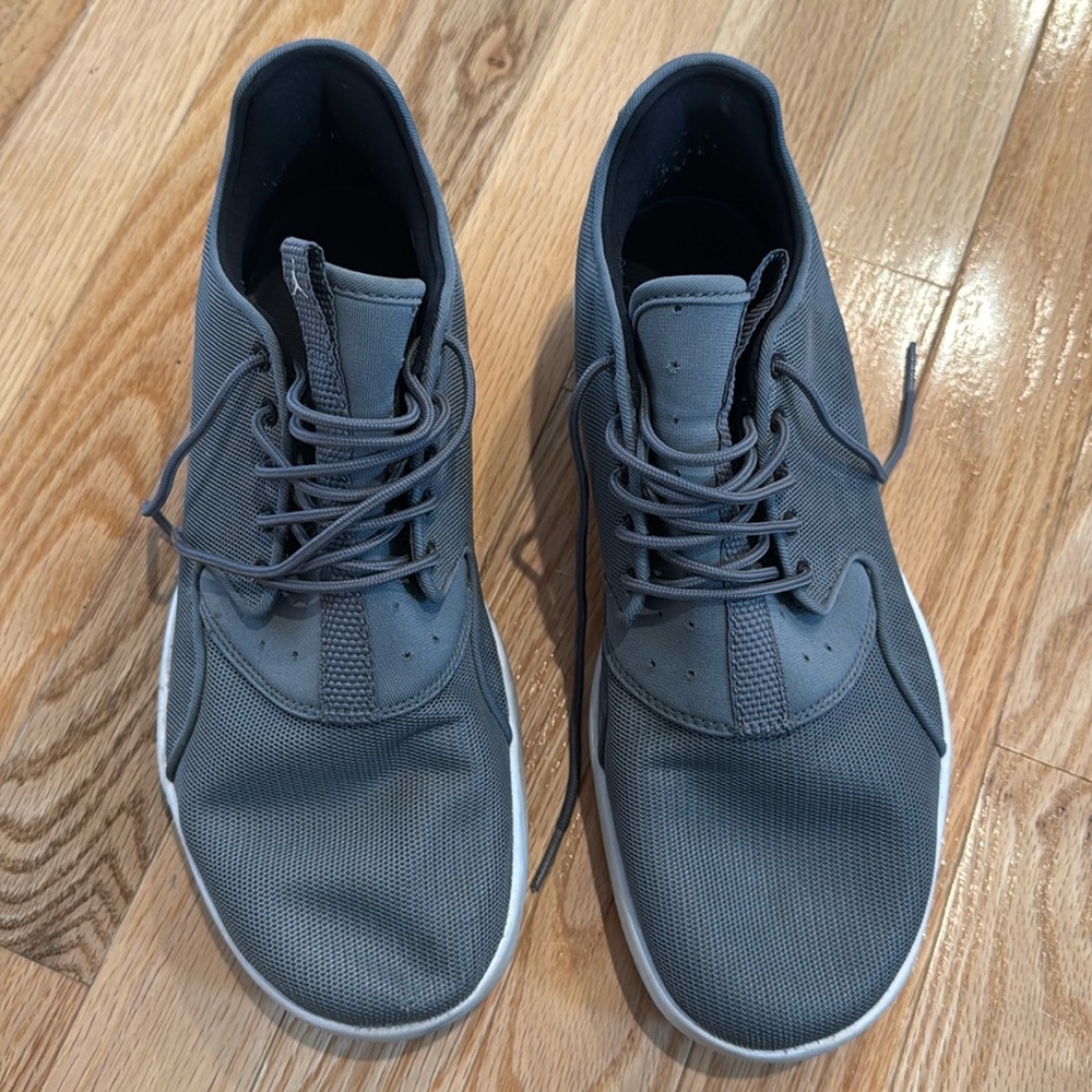 Jordan team shoes - men’s size 8.5, gray with leopard detail.